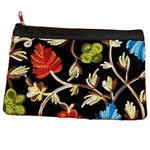 Load image into Gallery viewer, Indisk broderad sammets handledsväska – blommor