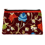 Load image into Gallery viewer, Indisk broderad sammets handledsväska – blommor