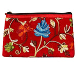 Load image into Gallery viewer, Indisk broderad sammets handledsväska – blommor