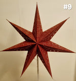 Ladda upp bild till gallerivisning, 9. Julstjärna 7 spetsar sammet guld glitter är