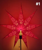 Ladda upp bild till gallerivisning, 1. Julstjärna röd 9 spetsar