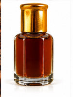 Load image into Gallery viewer, Brown Musk parfymolja 10 ml – flaska bakifrån med mörkbrun olja | Beauty of India