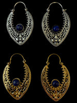 Ladda upp bild till gallerivisning, 7. Brons Örhängen med halv ädelstenar
