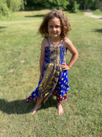 Ladda upp bild till gallerivisning, Barn Snurrklänning i sari tyg
