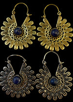 Ladda upp bild till gallerivisning, 6. Brons Örhängen med halv ädelstenar