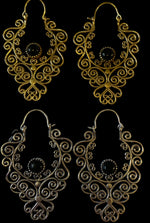 Ladda upp bild till gallerivisning, 5. Brons Örhängen med halv ädelstenar