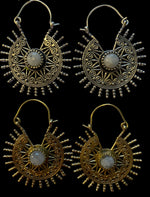 Ladda upp bild till gallerivisning, 3. Brons Örhängen med halv ädelstenar