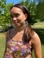 Ladda upp bild till gallerivisning, 12. Brons Örhängen med halv ädelstenar