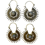 Ladda upp bild till gallerivisning, 3. Brons Örhängen med halv ädelstenar