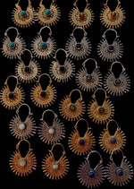 Ladda upp bild till gallerivisning, 3. Brons Örhängen med halv ädelstenar