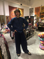 Load image into Gallery viewer, Black Plain trousers in viscose X-long