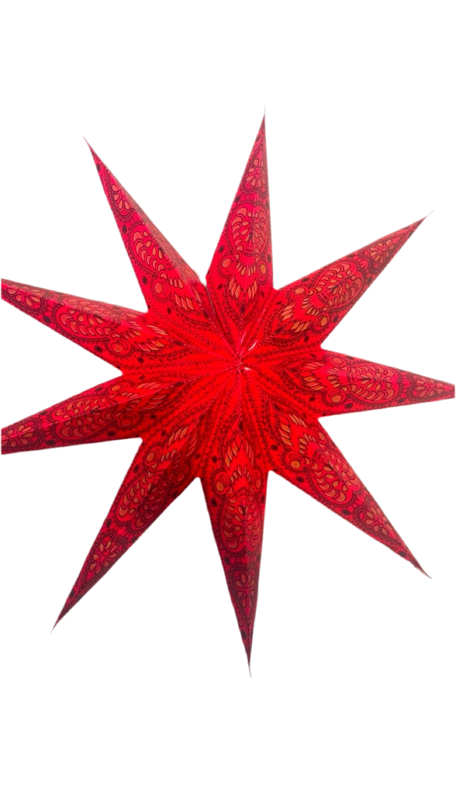 1. Julstjärna röd 9 spetsar