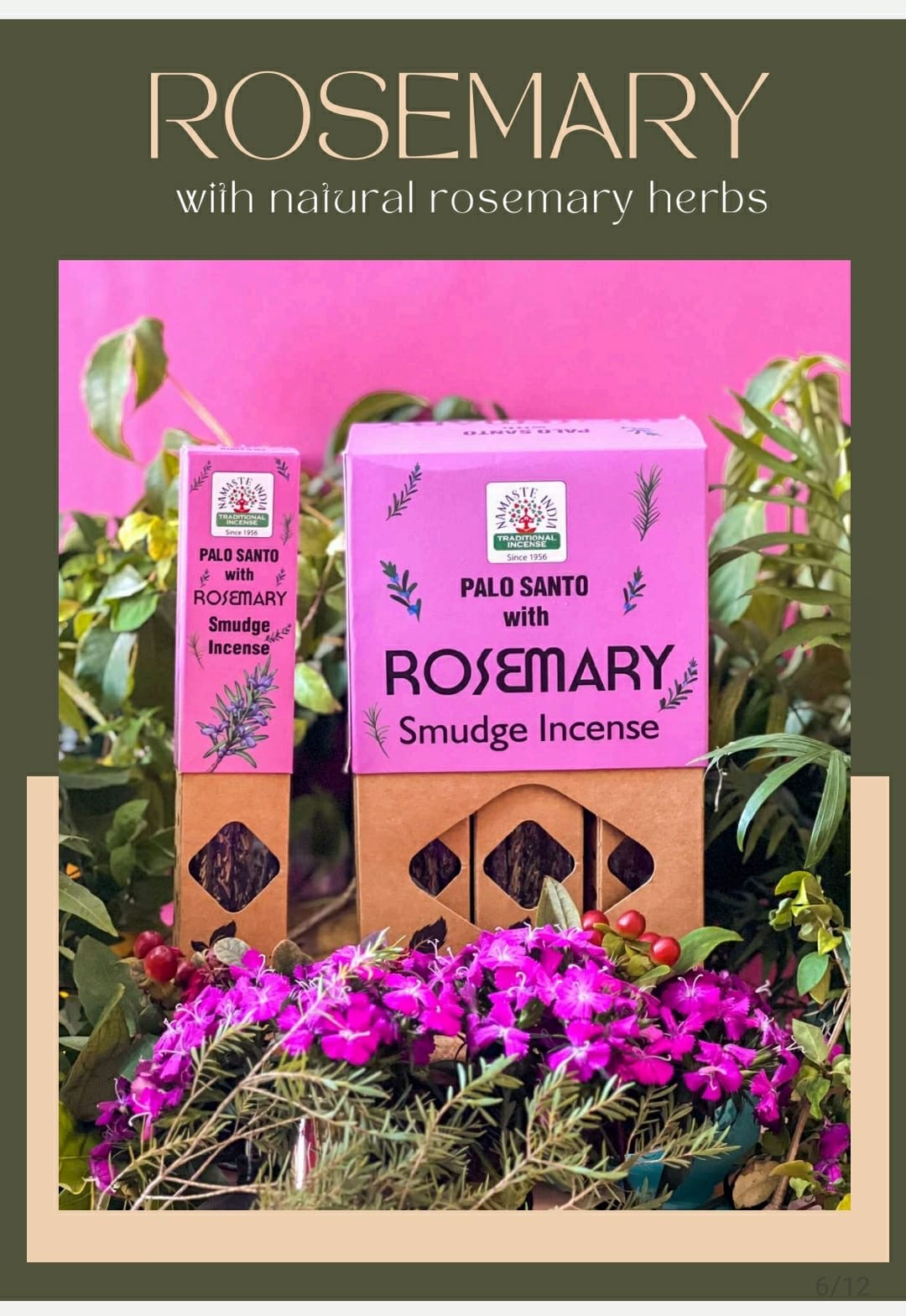 Okray Namaste Blommor & Örter Blandad Smudge Rökelse - Set med 4