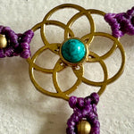 Ladda upp bild till gallerivisning, 4. Flower of Life Handsmyckesarmband i makramé
