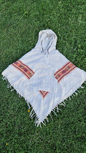 Randig Poncho med Luva