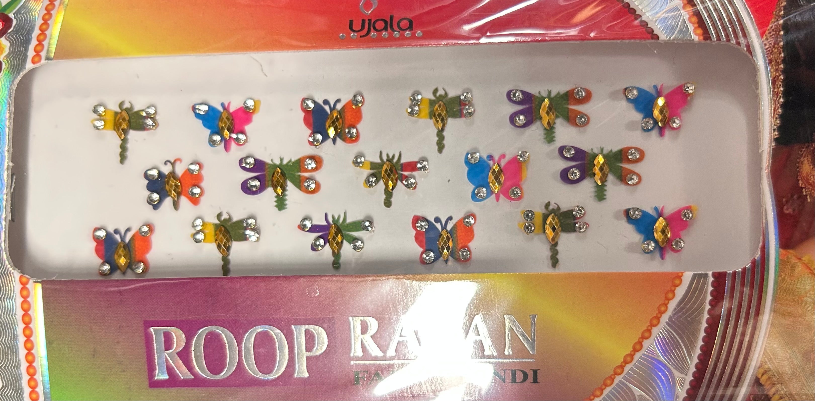 Bindikarta med fjärilar färg
