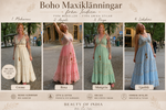 Load image into Gallery viewer, Indisk boho maxiklänning med axelband – Free Size
