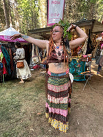 Load image into Gallery viewer, Bohemian ruffled cotton skirt
