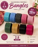 Load image into Gallery viewer, Klassiska indiska bangles – 6 st – Medium 2.8
