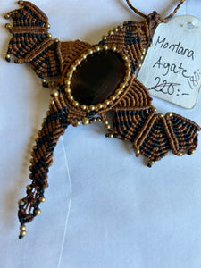 Drake halsband i Makramé halsband med kristall