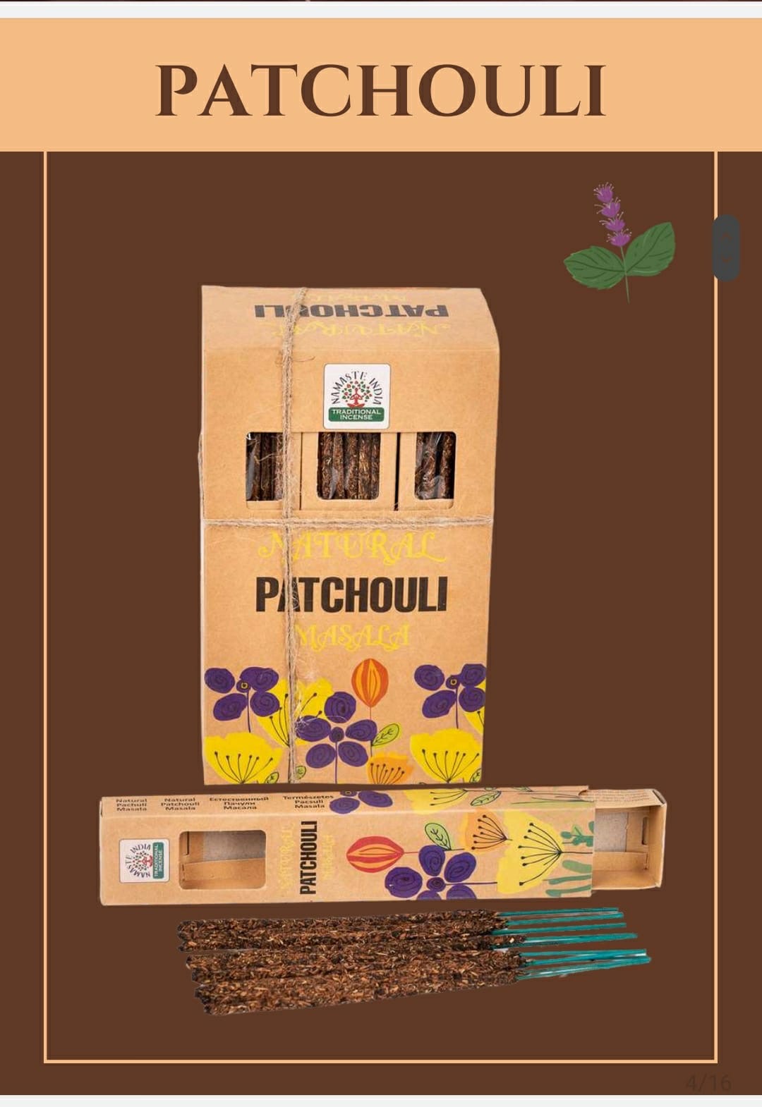 Naturlig Smudge Patchouli Rökelse