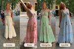Load image into Gallery viewer, Indisk boho maxiklänning med axelband – Free Size
