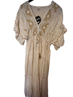 Ladda upp bild till gallerivisning, Indisk maxiklänning i rayon – Boho Guld
