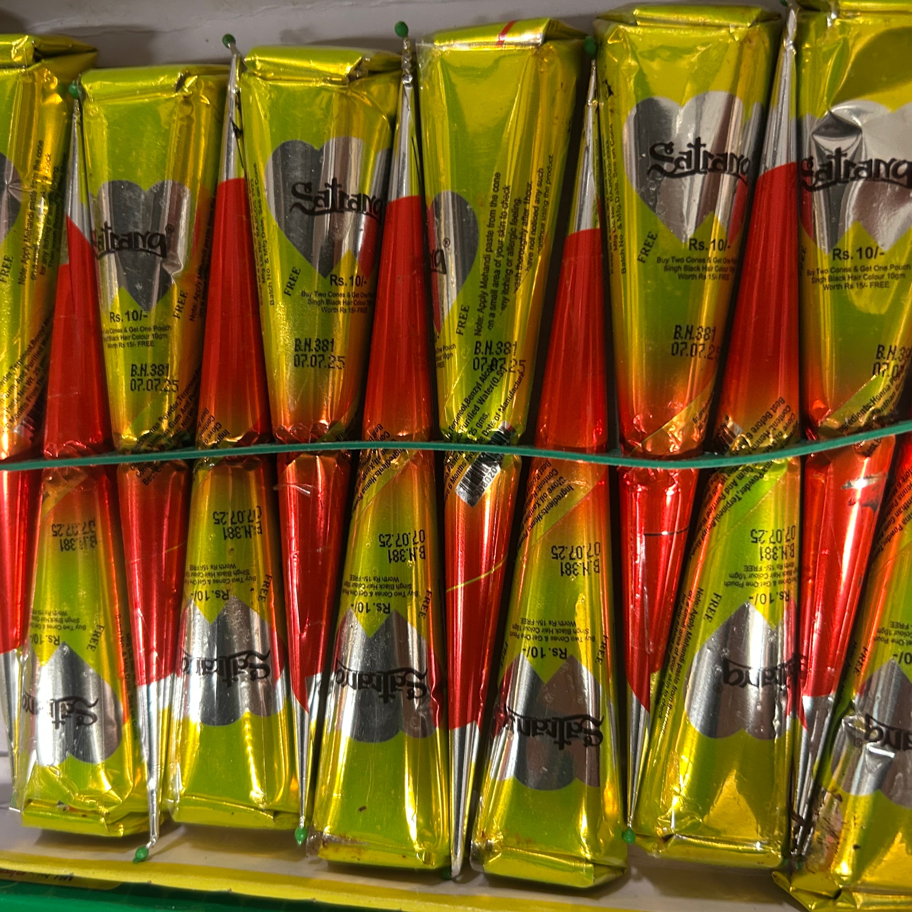Henna clay tattoo red
