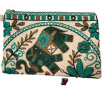 Ladda upp bild till gallerivisning, Broderad handledsväska från Indien – unik färgstark clutch
