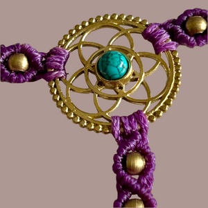 1. Flower of Life Handsmyckesarmband i makramé