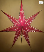 Ladda upp bild till gallerivisning, 9. Julstjärna 7 spetsar sammet guld glitter är
