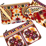 Load image into Gallery viewer, Broderad handledsväska från Indien – unik färgstark clutch
