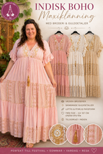 Ladda upp bild till gallerivisning, Indisk maxiklänning i rayon – Boho Guld
