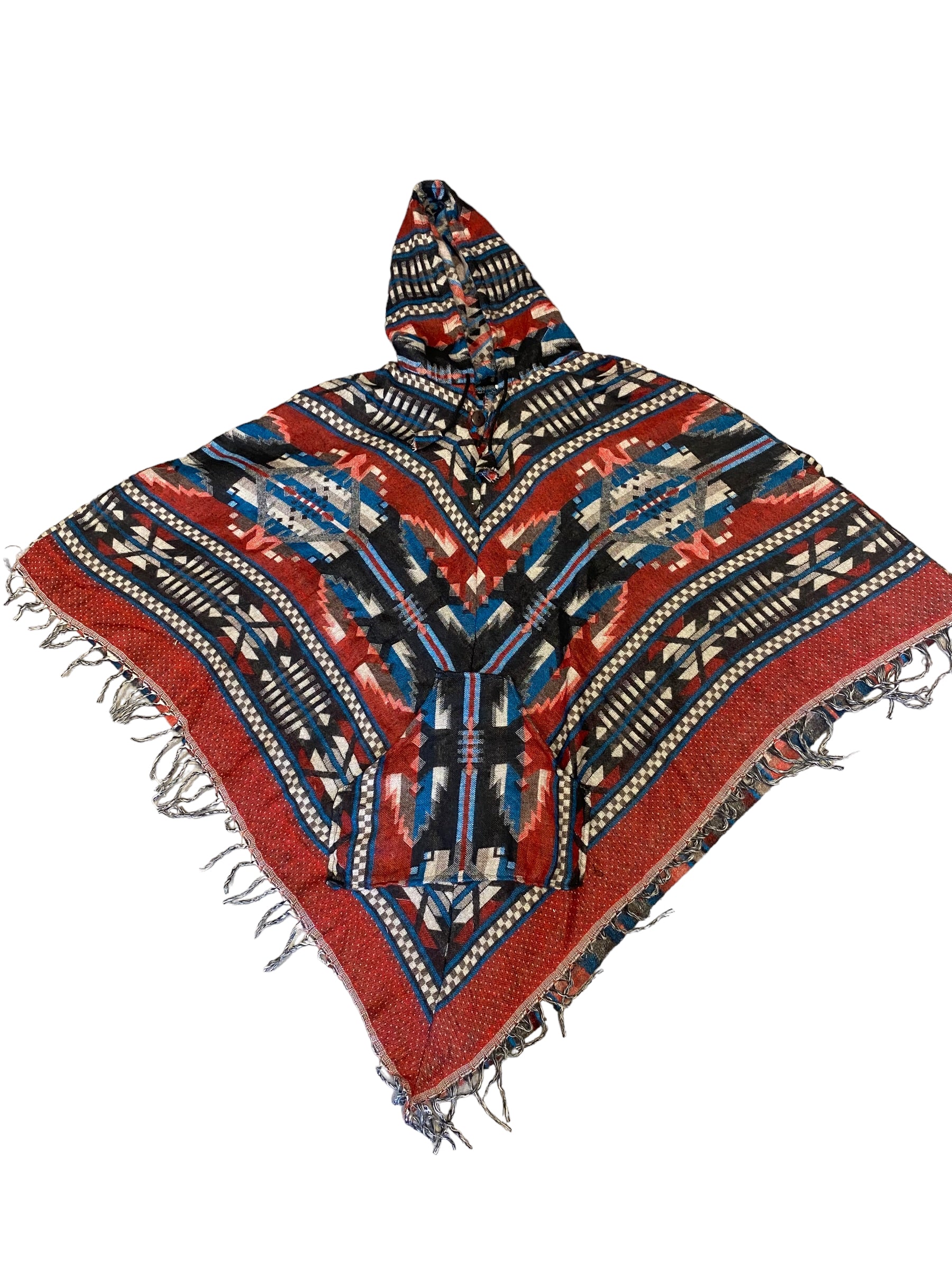 Mönstrad Poncho med Luva