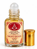 Load image into Gallery viewer, Night Queen parfymolja 10 ml – öppen roll-on på vit bakgrund | Beauty of India
