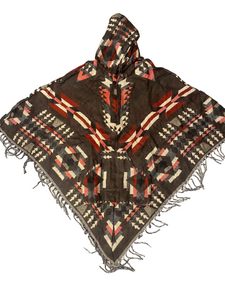 Mönstrad Poncho med Luva