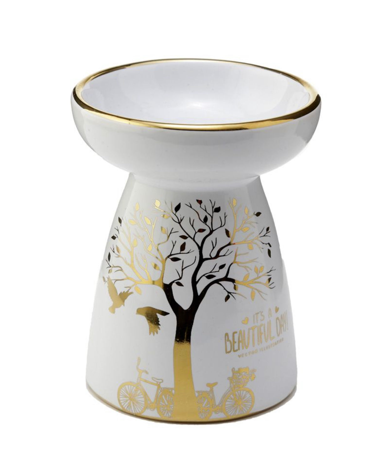 Eden Metallic Guldträd Aromalampa för Olja och Vax i Keramik